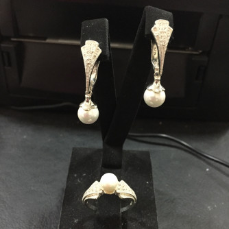 արծաթյա կանացի կոմպլեկտ հավաքածու - 10.1 գր - ԿՈԴ 204-067 arcatya kanaci komplekt havaqacu - 10.1 gr 