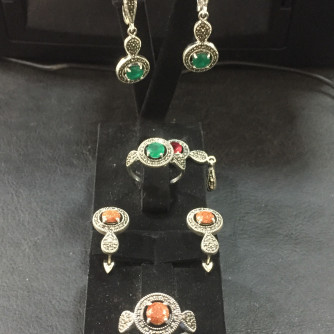 արծաթյա կանացի կոմպլեկտ հավաքածու - 10.2 գր - ԿՈԴ 204-148 arcatya kanaci komplekt havaqacu - 10.2 gr 