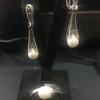 արծաթյա կանացի կոմպլեկտ հավաքածու - 10.5 գր - ԿՈԴ 204-130 arcatya kanaci komplekt havaqacu - 10.5 gr 