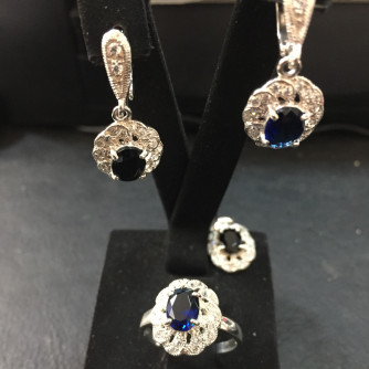 արծաթյա կանացի կոմպլեկտ հավաքածու - 10.7 գր - ԿՈԴ 204-061 arcatya kanaci komplekt havaqacu - 10.7 gr 