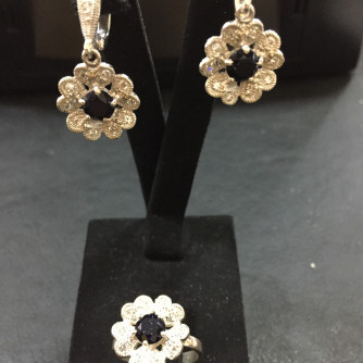 արծաթյա կանացի կոմպլեկտ հավաքածու - 10.8 գր - ԿՈԴ 204-205 arcatya kanaci komplekt havaqacu - 10.8 gr 