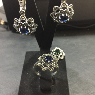 արծաթյա կանացի կոմպլեկտ հավաքածու - 10.9 գր - ԿՈԴ 204-091 arcatya kanaci komplekt havaqacu - 10.9 gr 