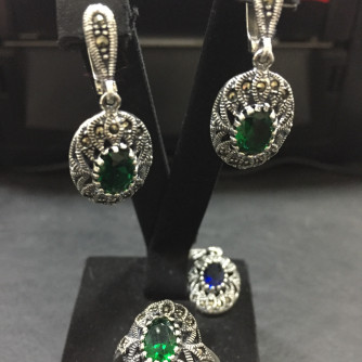 արծաթյա կանացի կոմպլեկտ հավաքածու - 10.9 գր - ԿՈԴ 204-092 arcatya kanaci komplekt havaqacu - 10.9 gr 