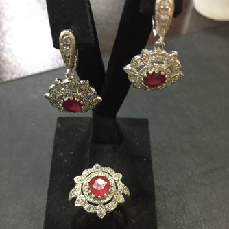 արծաթյա կանացի կոմպլեկտ հավաքածու - 10.9 գր - ԿՈԴ 204-117 arcatya kanaci komplekt havaqacu - 10.9 gr 