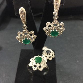 արծաթյա կանացի կոմպլեկտ հավաքածու - 10.9 գր - ԿՈԴ 204-123 arcatya kanaci komplekt havaqacu - 10.9 gr 