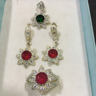 արծաթյա կանացի կոմպլեկտ հավաքածու - 11 գր - ԿՈԴ 204-122 arcatya kanaci komplekt havaqacu - 11 gr 