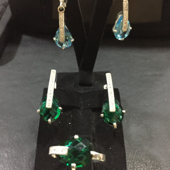 արծաթյա կանացի կոմպլեկտ հավաքածու - 11.2 գր - ԿՈԴ 204-187 arcatya kanaci komplekt havaqacu - 11.2 gr 