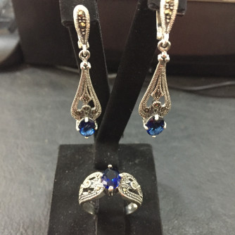 արծաթյա կանացի կոմպլեկտ հավաքածու - 11.22 գր - ԿՈԴ 204-154 arcatya kanaci komplekt havaqacu - 11.22 gr 