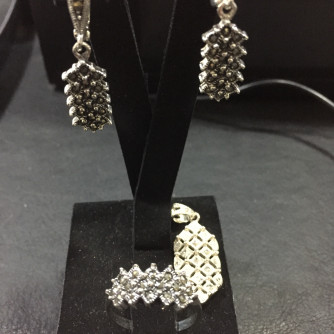 արծաթյա կանացի կոմպլեկտ հավաքածու - 11.7 գր - ԿՈԴ 204-161 arcatya kanaci komplekt havaqacu - 11.7 gr 