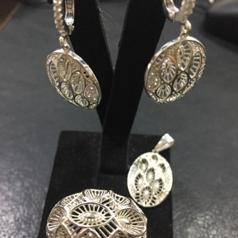 արծաթյա կանացի կոմպլեկտ հավաքածու - 11.8 գր - ԿՈԴ 204-031 arcatya kanaci komplekt havaqacu - 11.8 gr 