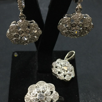 արծաթյա կանացի կոմպլեկտ հավաքածու - 12.6 գր - ԿՈԴ 204-043 arcatya kanaci komplekt havaqacu - 12.6 gr 