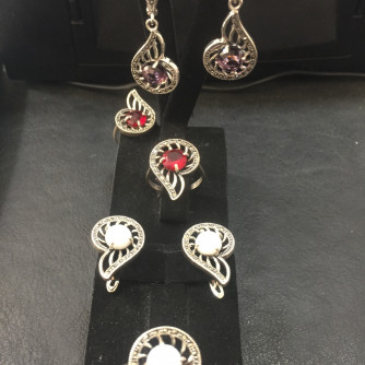 արծաթյա կանացի կոմպլեկտ հավաքածու - 12.9 գր - ԿՈԴ 204-146 arcatya kanaci komplekt havaqacu - 12.9 gr 