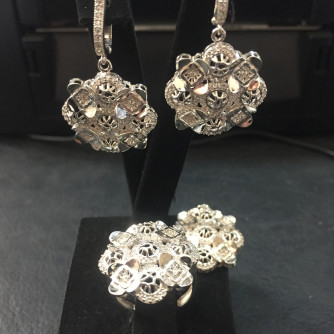 արծաթյա կանացի կոմպլեկտ հավաքածու - 12.9 գր - ԿՈԴ 204-101 arcatya kanaci komplekt havaqacu - 12.9 gr 