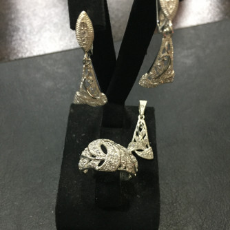 արծաթյա կանացի կոմպլեկտ հավաքածու - 13 գր - ԿՈԴ 204-175 arcatya kanaci komplekt havaqacu - 13 gr 