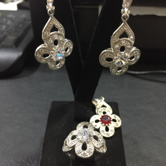 արծաթյա կանացի կոմպլեկտ հավաքածու - 13.1 գր - ԿՈԴ 204-206 arcatya kanaci komplekt havaqacu - 13.1 gr 