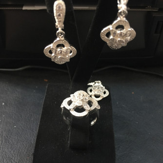 արծաթյա կանացի կոմպլեկտ հավաքածու - 13.1 գր - ԿՈԴ 204-119 arcatya kanaci komplekt havaqacu - 13.1 gr 