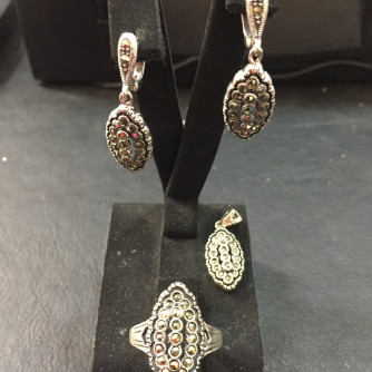 արծաթյա կանացի կոմպլեկտ հավաքածու - 13.3 գր - ԿՈԴ 204-095 arcatya kanaci komplekt havaqacu - 13.3 gr 