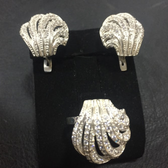 արծաթյա կանացի կոմպլեկտ հավաքածու - 13.6 գր - ԿՈԴ 203-898 arcatya kanaci komplekt havaqacu - 13.6 gr 