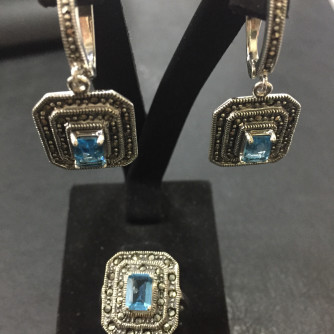 արծաթյա կանացի կոմպլեկտ հավաքածու - 14.4 գր - ԿՈԴ 204-085 arcatya kanaci komplekt havaqacu - 14.4 gr 