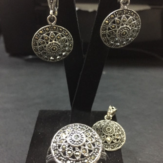 արծաթյա կանացի կոմպլեկտ հավաքածու - 14.6 գր - ԿՈԴ 204-179 arcatya kanaci komplekt havaqacu - 14.6 gr 