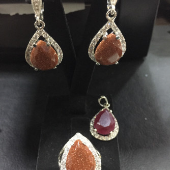 արծաթյա կանացի կոմպլեկտ հավաքածու - 14.9 գր - ԿՈԴ 204-107 arcatya kanaci komplekt havaqacu - 14.9 gr 