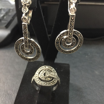 արծաթյա կանացի կոմպլեկտ հավաքածու - 15.4 գր - ԿՈԴ 204-178 arcatya kanaci komplekt havaqacu - 15.4 gr 