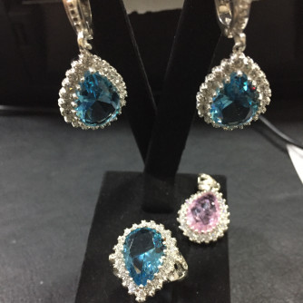 արծաթյա կանացի կոմպլեկտ հավաքածու - 15.6 գր - ԿՈԴ 204-080 arcatya kanaci komplekt havaqacu - 15.6 gr 