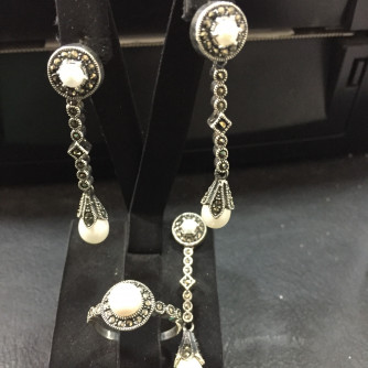 արծաթյա կանացի կոմպլեկտ հավաքածու - 15.9 գր - ԿՈԴ 204-037 arcatya kanaci komplekt havaqacu - 15.9 gr 