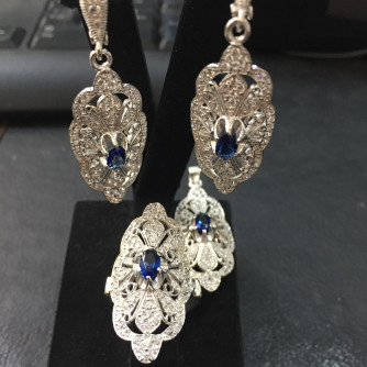 արծաթյա կանացի կոմպլեկտ հավաքածու - 16.1 գր - ԿՈԴ 204-083 arcatya kanaci komplekt havaqacu - 16.1 gr 