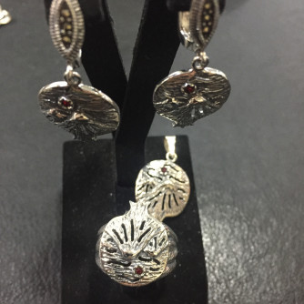 արծաթյա կանացի կոմպլեկտ հավաքածու - 16.2 գր - ԿՈԴ 204-055 arcatya kanaci komplekt havaqacu - 16.2 gr 