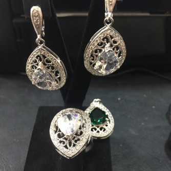 արծաթյա կանացի կոմպլեկտ հավաքածու - 16.9 գր - ԿՈԴ 204-079 arcatya kanaci komplekt havaqacu - 16.9 gr 