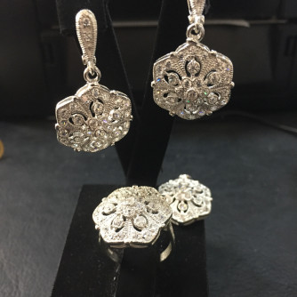 արծաթյա կանացի կոմպլեկտ հավաքածու - 16.9 գր - ԿՈԴ 204-113 arcatya kanaci komplekt havaqacu - 16.9 gr 