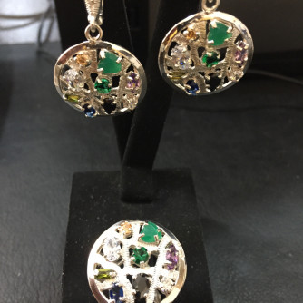 արծաթյա կանացի կոմպլեկտ հավաքածու - 17.6 գր - ԿՈԴ 204-111 arcatya kanaci komplekt havaqacu - 17.6 gr 