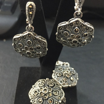 արծաթյա կանացի կոմպլեկտ հավաքածու - 17.6 գր - ԿՈԴ 204-096 arcatya kanaci komplekt havaqacu - 17.6 gr 