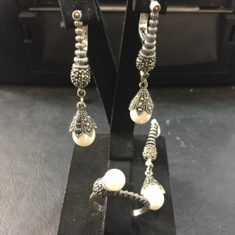 արծաթյա կանացի կոմպլեկտ հավաքածու - 18 գր - ԿՈԴ 204-129 arcatya kanaci komplekt havaqacu - 18 gr 