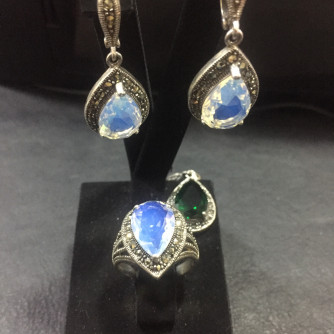 արծաթյա կանացի կոմպլեկտ հավաքածու - 19.3 գր - ԿՈԴ 204-018 arcatya kanaci komplekt havaqacu - 19.3 gr 