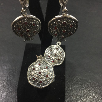 արծաթյա կանացի կոմպլեկտ հավաքածու - 22.6 գր - ԿՈԴ 204-052 arcatya kanaci komplekt havaqacu - 22.6 gr 