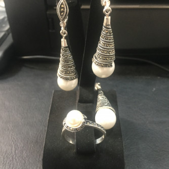 արծաթյա կանացի կոմպլեկտ հավաքածու - 22.9 գր - ԿՈԴ 204-039 arcatya kanaci komplekt havaqacu - 22.9 gr 