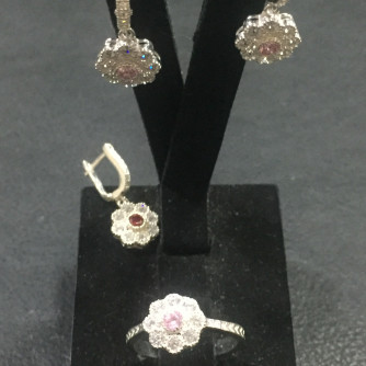 արծաթյա կանացի կոմպլեկտ հավաքածու - 6.3 գր - ԿՈԴ 204-051 arcatya kanaci komplekt havaqacu - 6.3 gr 