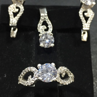 արծաթյա կանացի կոմպլեկտ հավաքածու - 7.7 գր - ԿՈԴ 203-602 arcatya kanaci komplekt havaqacu - 7.7 gr 