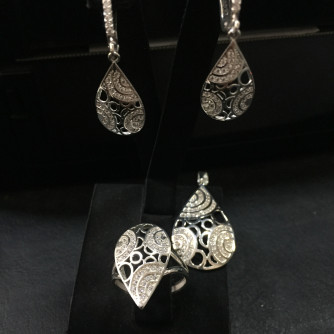 արծաթյա կանացի կոմպլեկտ հավաքածու - 8.7 գր - ԿՈԴ 204-023 arcatya kanaci komplekt havaqacu - 8.7 gr 