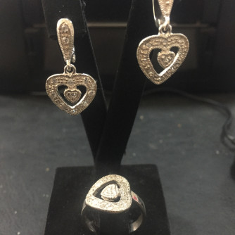 արծաթյա կանացի կոմպլեկտ հավաքածու - 9.1 գր - ԿՈԴ 204-204 arcatya kanaci komplekt havaqacu - 9.1 gr 