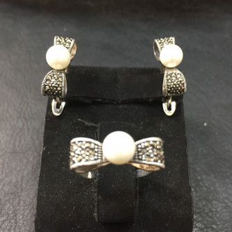 արծաթյա կանացի կոմպլեկտ հավաքածու - 9.5 գր - ԿՈԴ 203-608 arcatya kanaci komplekt havaqacu - 9.5 gr 