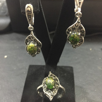 արծաթյա կանացի կոմպլեկտ հավաքածու - 9.6 գր - ԿՈԴ 204-087 arcatya kanaci komplekt havaqacu - 9.6 gr 