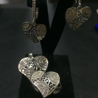 արծաթյա կանացի կոմպլեկտ հավաքածու - 9.7 գր - ԿՈԴ 204-027 arcatya kanaci komplekt havaqacu - 9.7 gr 